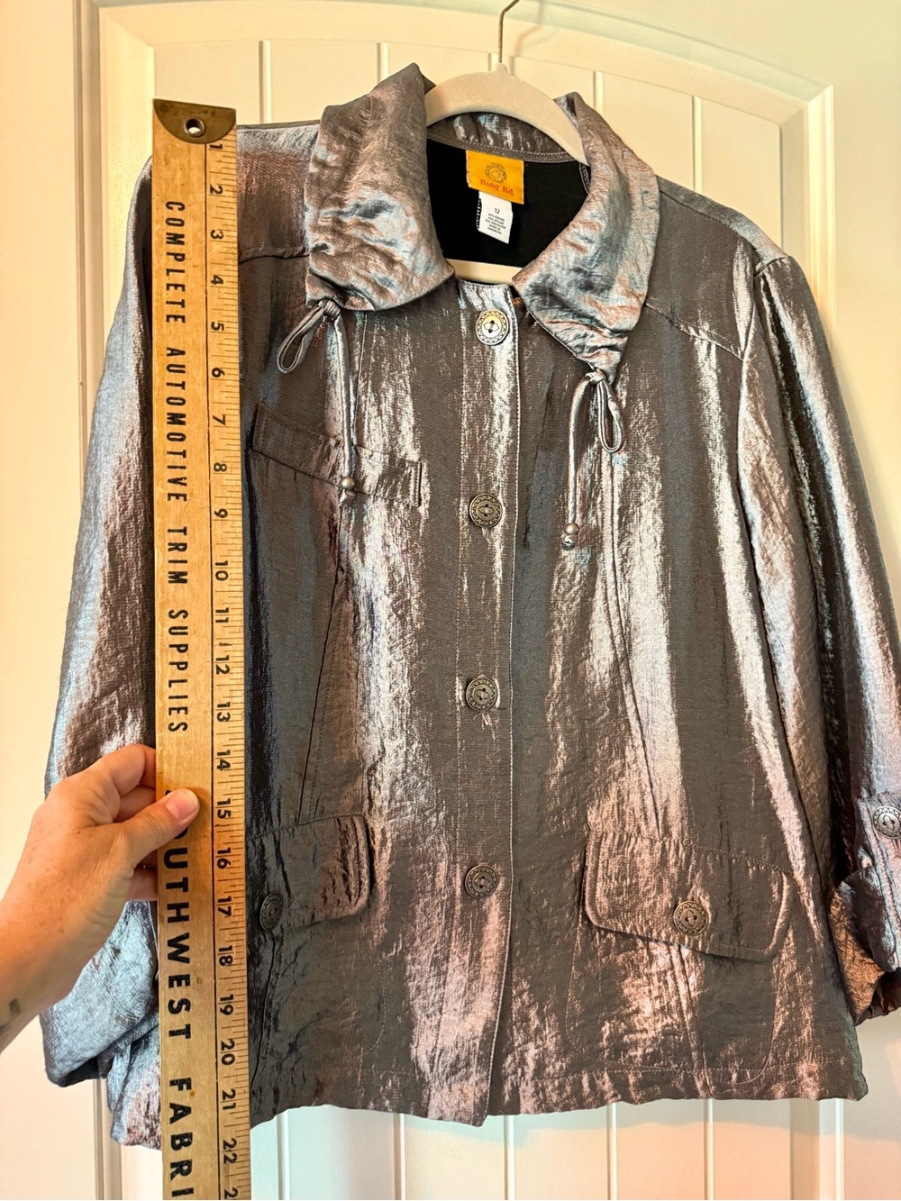 Ruby Rd. Metallic Silver Light Jacket - Picture 4 of 13